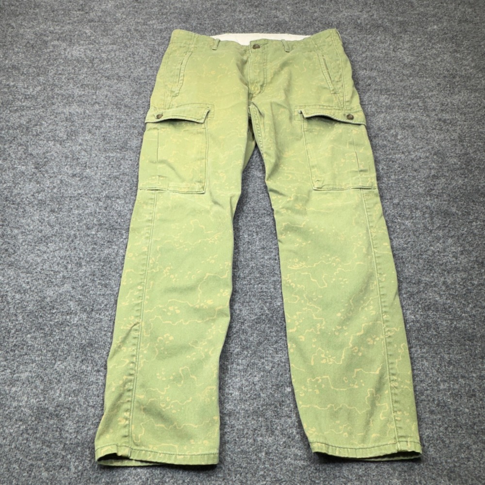 Levi's Slim Straight Cargo Pants Mens 32 Green Camo Pattern Utility Gorpcore